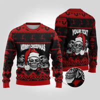 Personalised Wonder Print Christmas Ugly Christmas Sweater Gothic Skull Creepmas - Wonder Print Shop