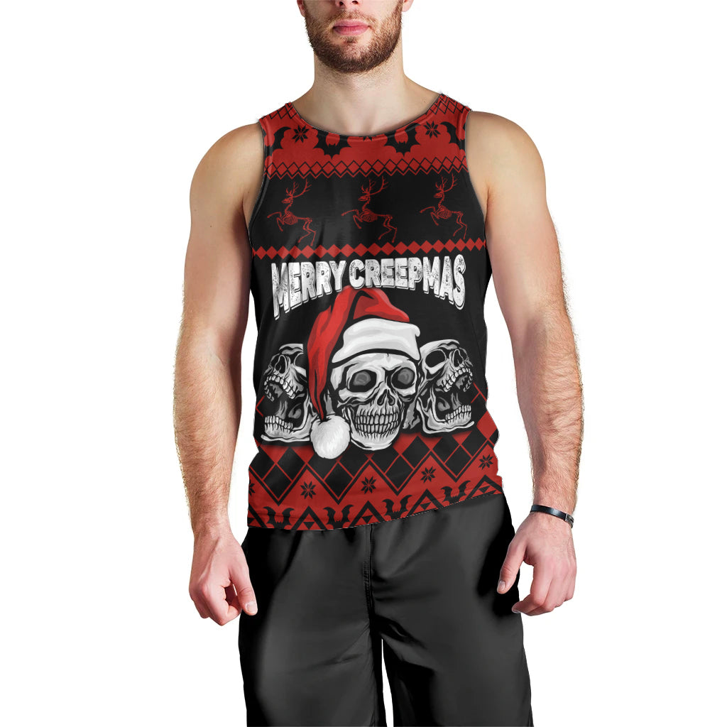 Custom Christmas Men Tank Top Gothic Skull Creepmas - Wonder Print Shop
