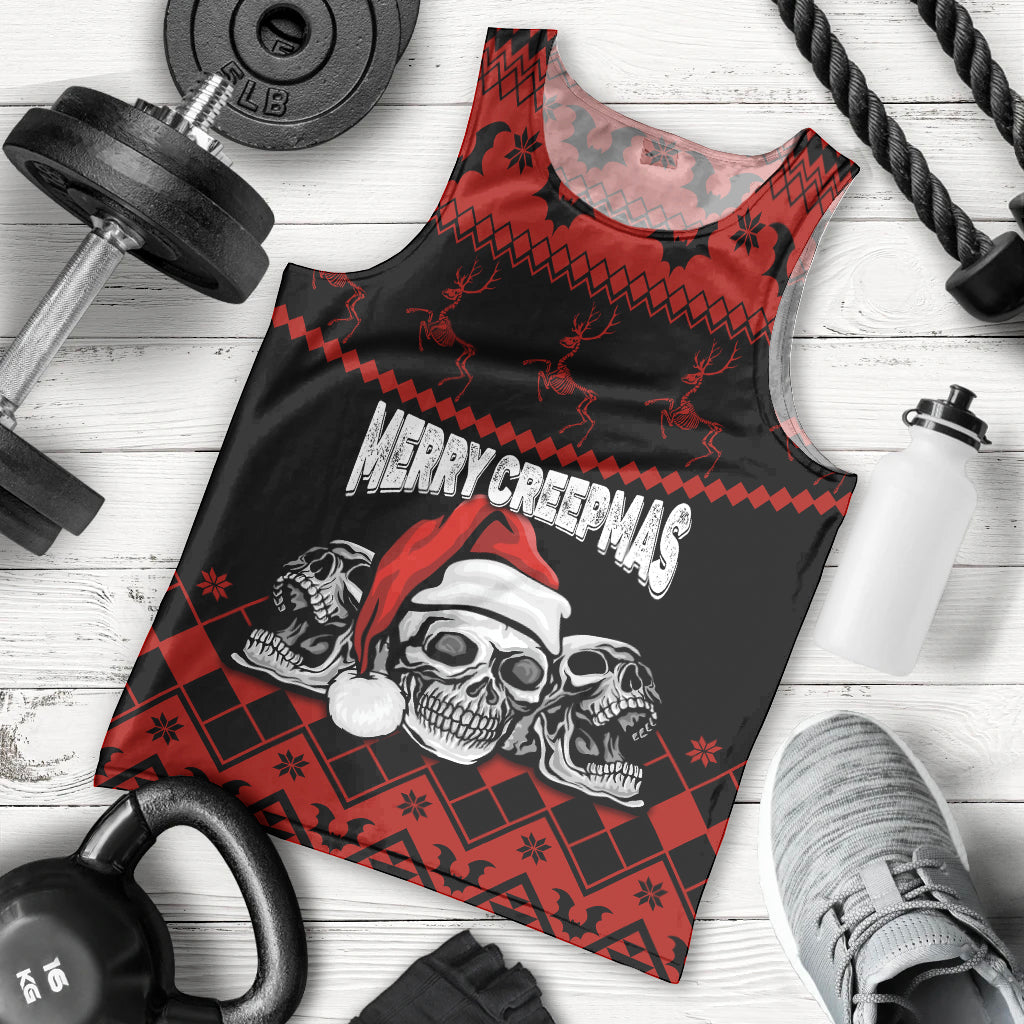Custom Christmas Men Tank Top Gothic Skull Creepmas - Wonder Print Shop