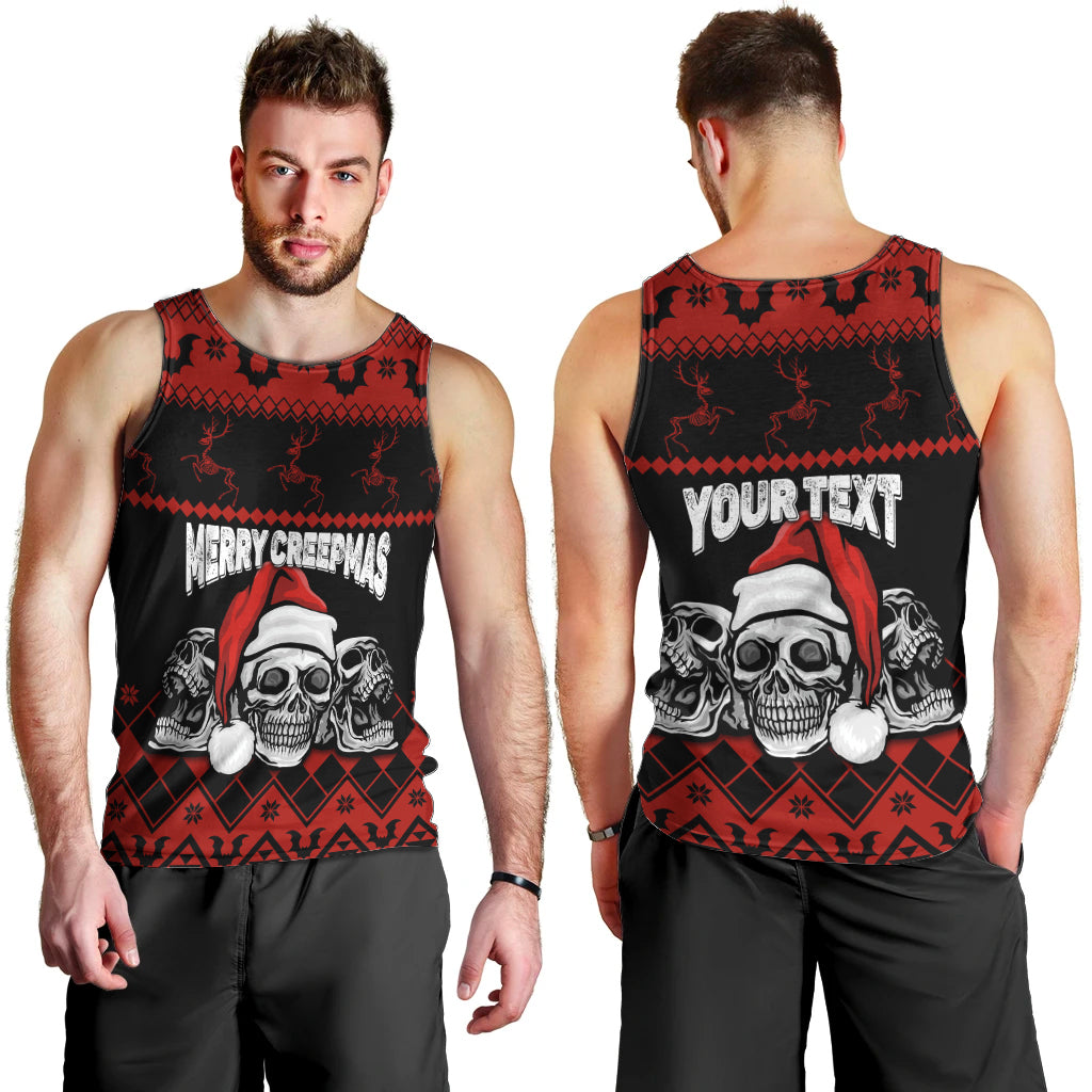 Custom Christmas Men Tank Top Gothic Skull Creepmas - Wonder Print Shop