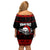 Custom Christmas Off Shoulder Short Dress Gothic Skull Creepmas - Wonder Print Shop