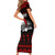 Custom Christmas Short Sleeve Bodycon Dress Gothic Skull Creepmas - Wonder Print Shop