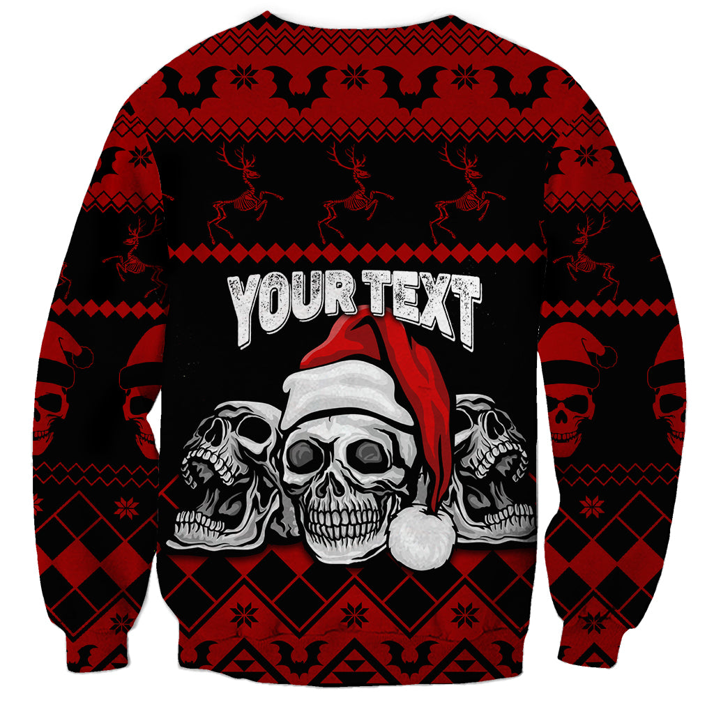 Custom Christmas Sweatshirt Gothic Skull Creepmas - Wonder Print Shop