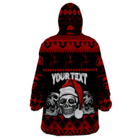 Custom Christmas Wearable Blanket Hoodie Gothic Skull Creepmas - Wonder Print Shop