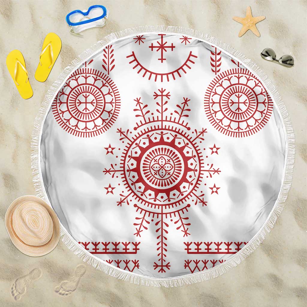 Croatia Sicanje Tattoo Kolo Inspired Beach Blanket - Wonder Print Shop