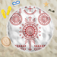 Croatia Sicanje Tattoo Kolo Inspired Beach Blanket - Wonder Print Shop