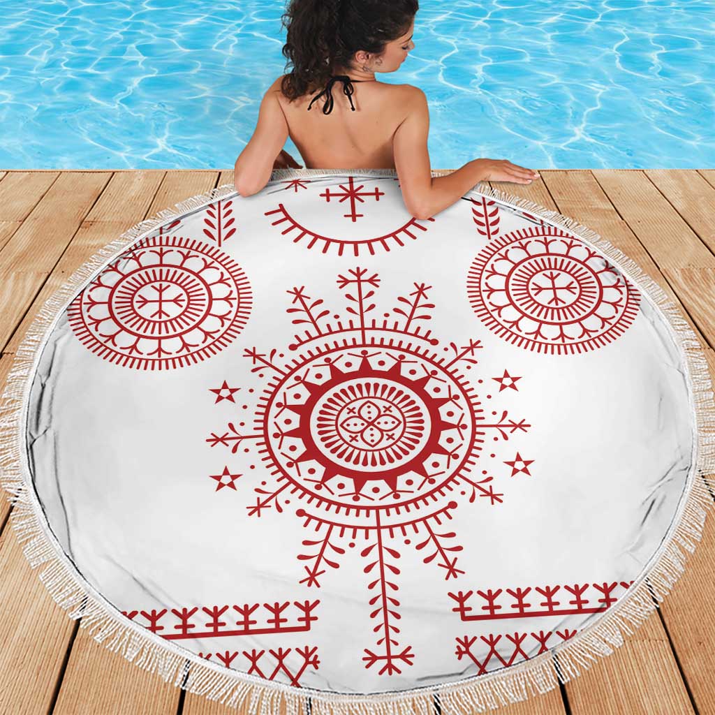 Croatia Sicanje Tattoo Kolo Inspired Beach Blanket - Wonder Print Shop