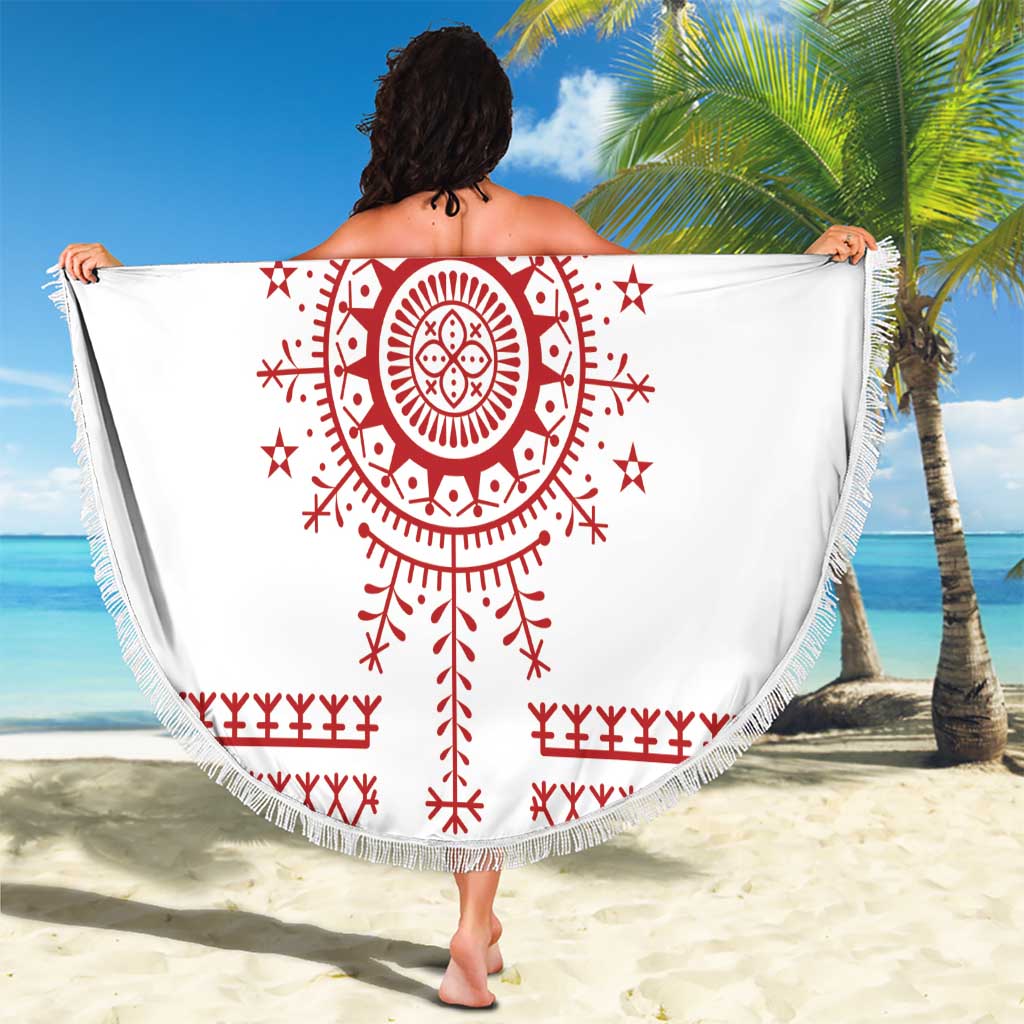 Croatia Sicanje Tattoo Kolo Inspired Beach Blanket - Wonder Print Shop