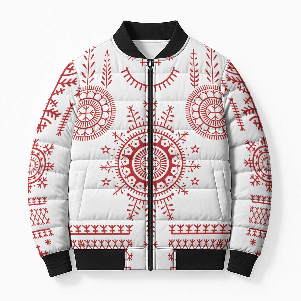 Croatia Sicanje Tattoo Kolo Inspired Bomber Puffer Jacket - Wonder Print Shop