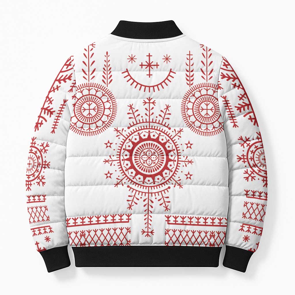 Croatia Sicanje Tattoo Kolo Inspired Bomber Puffer Jacket - Wonder Print Shop