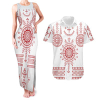 Croatia Sicanje Tattoo Kolo Inspired Couples Matching Tank Maxi Dress and Hawaiian Shirt - Wonder Print Shop