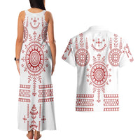 Croatia Sicanje Tattoo Kolo Inspired Couples Matching Tank Maxi Dress and Hawaiian Shirt - Wonder Print Shop
