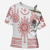 Croatia Sicanje Tattoo Kolo Inspired Cross Shoulder Shirt - Wonder Print Shop