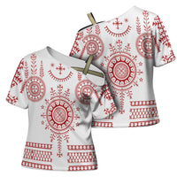 Croatia Sicanje Tattoo Kolo Inspired Cross Shoulder Shirt - Wonder Print Shop