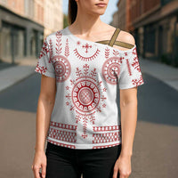 Croatia Sicanje Tattoo Kolo Inspired Cross Shoulder Shirt - Wonder Print Shop