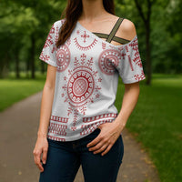 Croatia Sicanje Tattoo Kolo Inspired Cross Shoulder Shirt - Wonder Print Shop