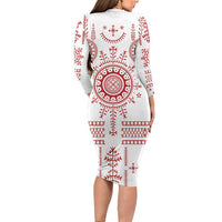 Croatia Sicanje Tattoo Kolo Inspired Family Matching Long Sleeve Bodycon Dress and Hawaiian Shirt - Wonder Print Shop