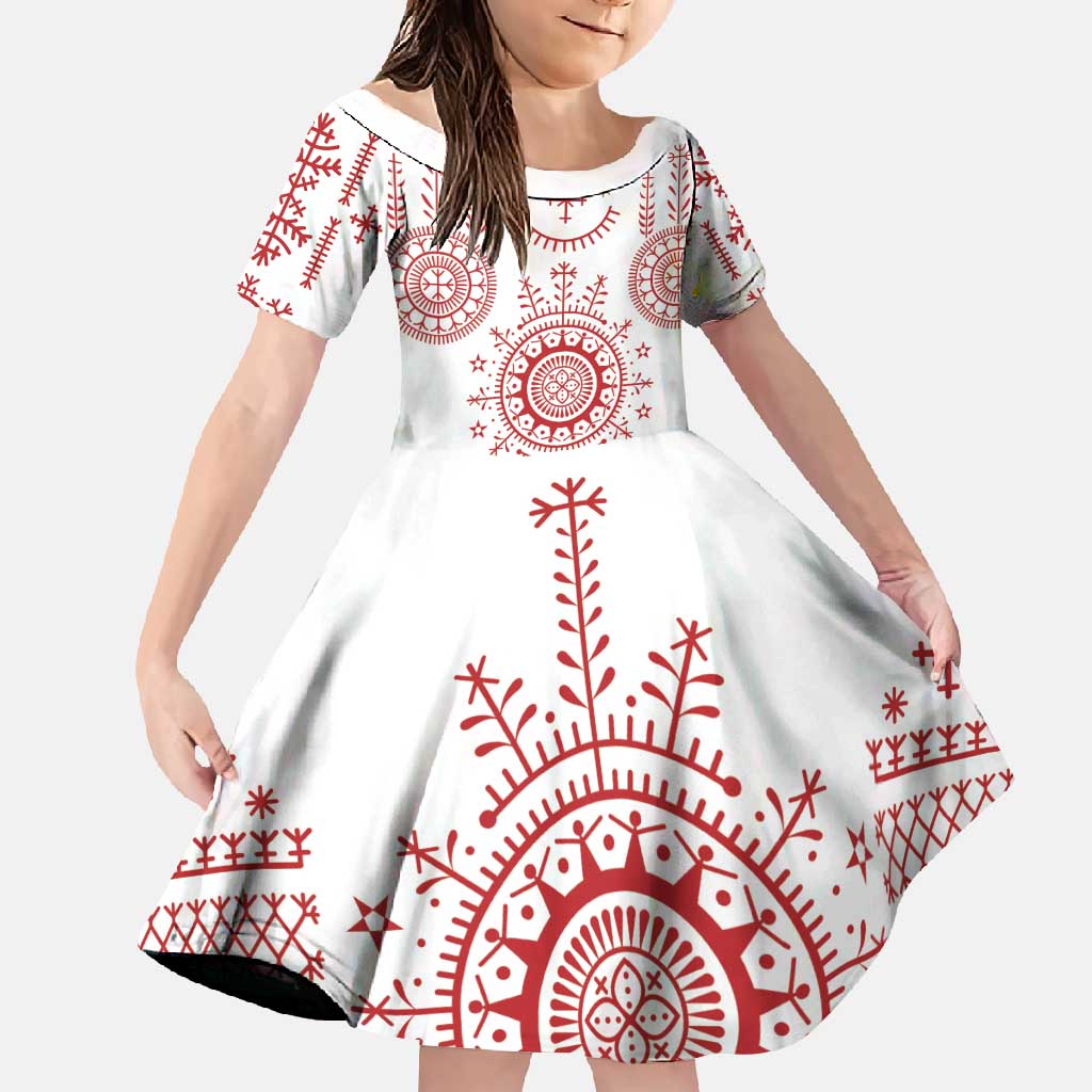 Croatia Sicanje Tattoo Kolo Inspired Family Matching Mermaid Dress and Hawaiian Shirt - Wonder Print Shop