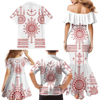 Croatia Sicanje Tattoo Kolo Inspired Family Matching Mermaid Dress and Hawaiian Shirt - Wonder Print Shop