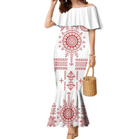 Croatia Sicanje Tattoo Kolo Inspired Family Matching Mermaid Dress and Hawaiian Shirt - Wonder Print Shop