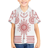 Croatia Sicanje Tattoo Kolo Inspired Family Matching Off The Shoulder Long Sleeve Dress and Hawaiian Shirt - Wonder Print Shop