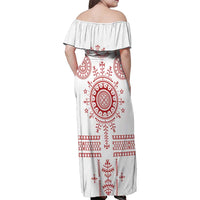 Croatia Sicanje Tattoo Kolo Inspired Family Matching Off Shoulder Maxi Dress and Hawaiian Shirt - Wonder Print Shop