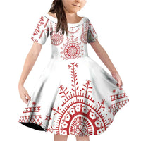 Croatia Sicanje Tattoo Kolo Inspired Family Matching Off Shoulder Short Dress and Hawaiian Shirt - Wonder Print Shop