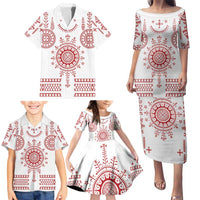 Croatia Sicanje Tattoo Kolo Inspired Family Matching Puletasi and Hawaiian Shirt - Wonder Print Shop
