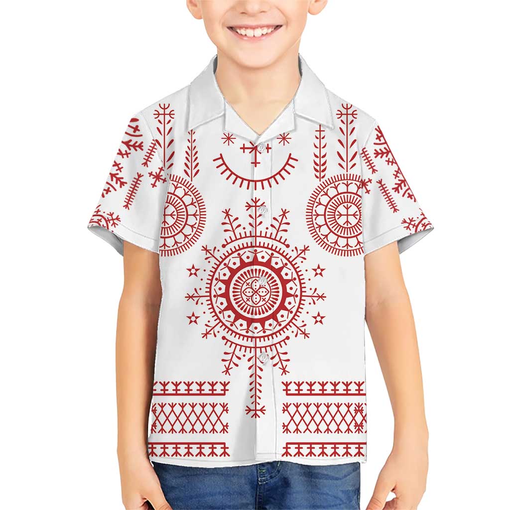 Croatia Sicanje Tattoo Kolo Inspired Family Matching Short Sleeve Bodycon Dress and Hawaiian Shirt - Wonder Print Shop