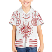 Croatia Sicanje Tattoo Kolo Inspired Family Matching Short Sleeve Bodycon Dress and Hawaiian Shirt - Wonder Print Shop