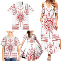 Croatia Sicanje Tattoo Kolo Inspired Family Matching Summer Maxi Dress and Hawaiian Shirt - Wonder Print Shop