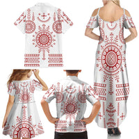 Croatia Sicanje Tattoo Kolo Inspired Family Matching Summer Maxi Dress and Hawaiian Shirt - Wonder Print Shop