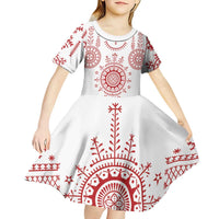 Croatia Sicanje Tattoo Kolo Inspired Kid Short Sleeve Dress - Wonder Print Shop