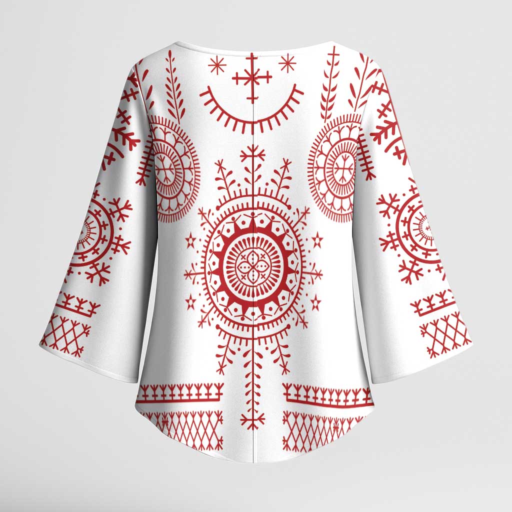 Croatia Sicanje Tattoo Kolo Inspired Kimono Sleeve Blouse - Wonder Print Shop