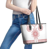 Croatia Sicanje Tattoo Kolo Inspired Leather Tote Bag - Wonder Print Shop