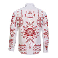 Croatia Sicanje Tattoo Kolo Inspired Long Sleeve Button Shirt - Wonder Print Shop