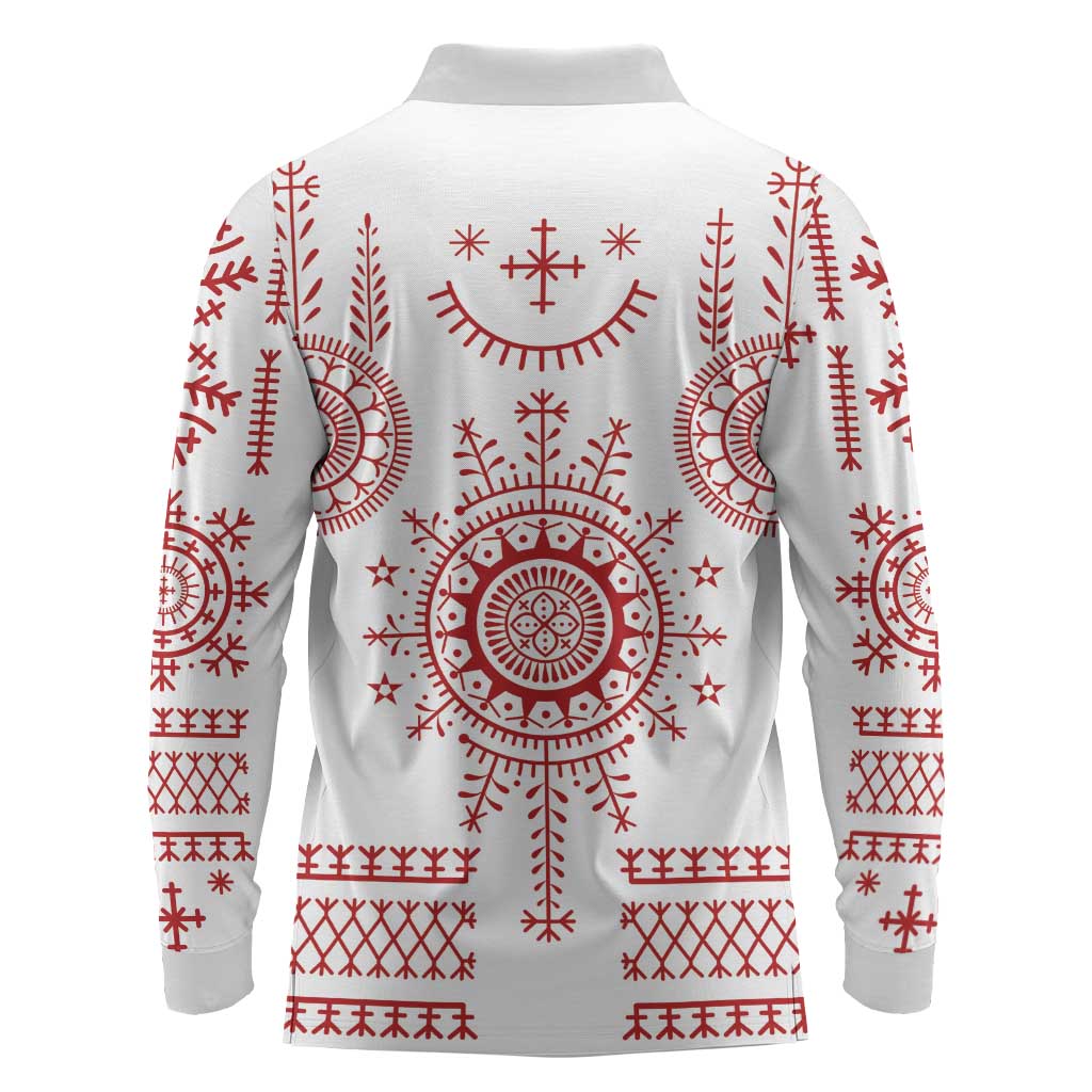 Croatia Sicanje Tattoo Kolo Inspired Long Sleeve Polo Shirt - Wonder Print Shop