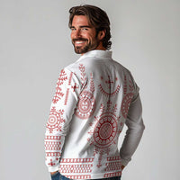Croatia Sicanje Tattoo Kolo Inspired Long Sleeve Polo Shirt - Wonder Print Shop