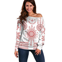 Croatia Sicanje Tattoo Kolo Inspired Off Shoulder Sweater - Wonder Print Shop