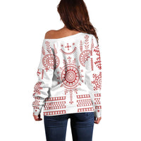 Croatia Sicanje Tattoo Kolo Inspired Off Shoulder Sweater - Wonder Print Shop