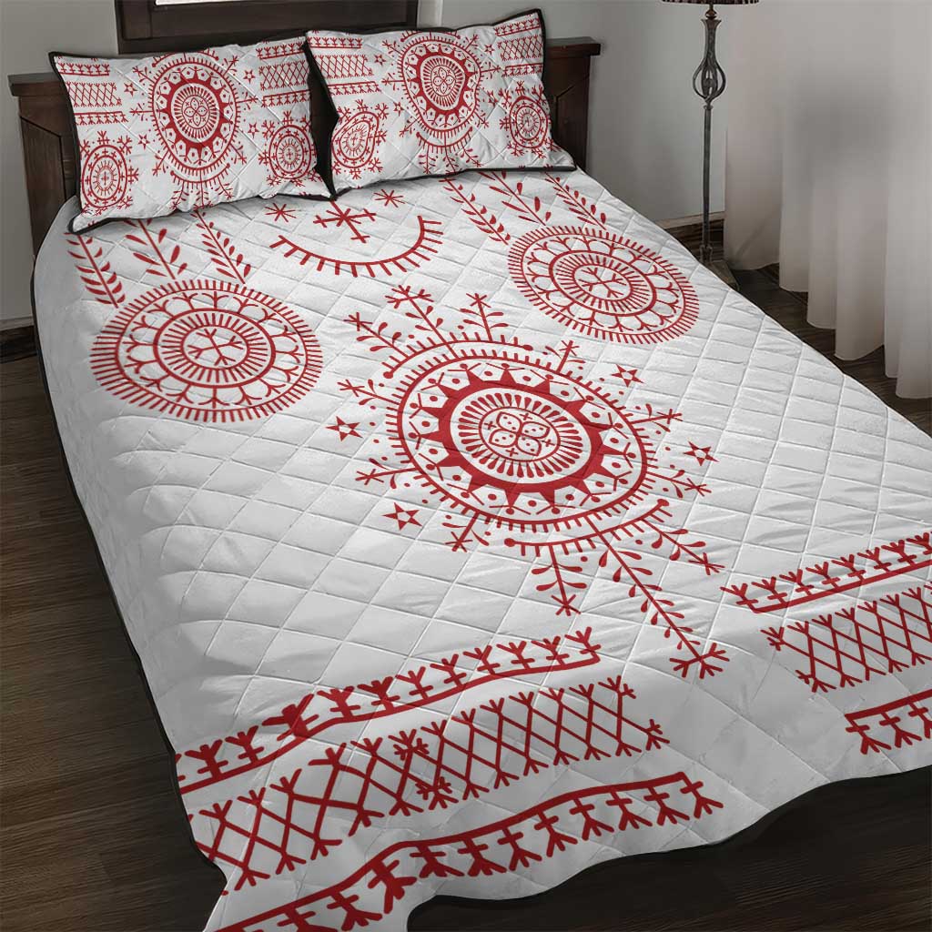 Croatia Sicanje Tattoo Kolo Inspired Quilt Bed Set - Wonder Print Shop