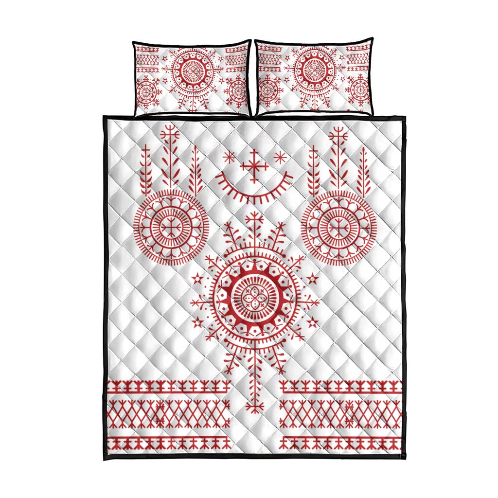 Croatia Sicanje Tattoo Kolo Inspired Quilt Bed Set - Wonder Print Shop