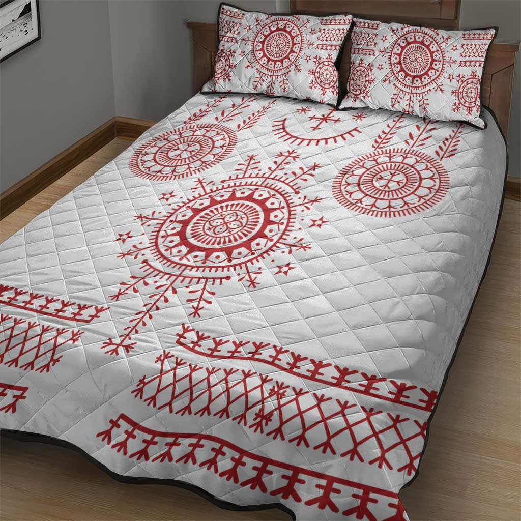 Croatia Sicanje Tattoo Kolo Inspired Quilt Bed Set - Wonder Print Shop