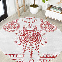 Croatia Sicanje Tattoo Kolo Inspired Round Carpet - Wonder Print Shop