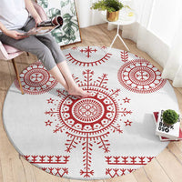 Croatia Sicanje Tattoo Kolo Inspired Round Carpet - Wonder Print Shop