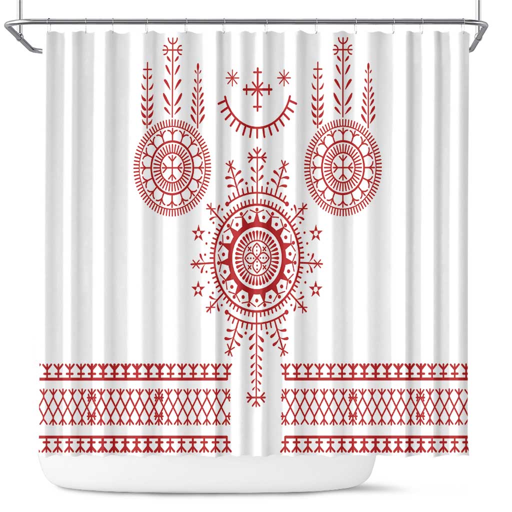 Croatia Sicanje Tattoo Kolo Inspired Shower Curtain - Wonder Print Shop