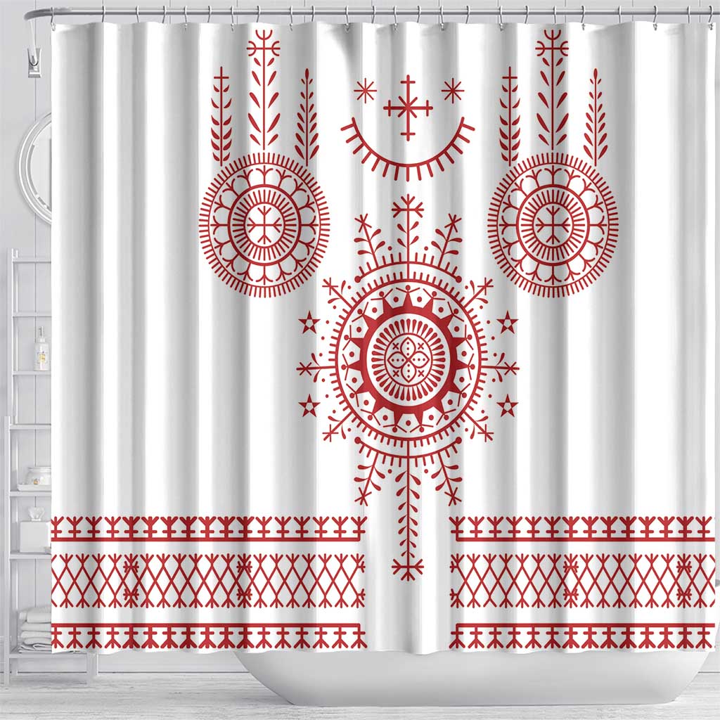 Croatia Sicanje Tattoo Kolo Inspired Shower Curtain - Wonder Print Shop