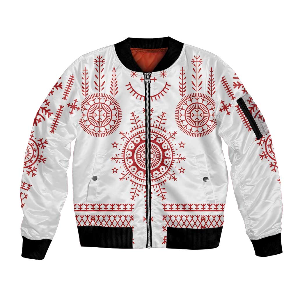 Croatia Sicanje Tattoo Kolo Inspired Sleeve Zip Bomber Jacket - Wonder Print Shop