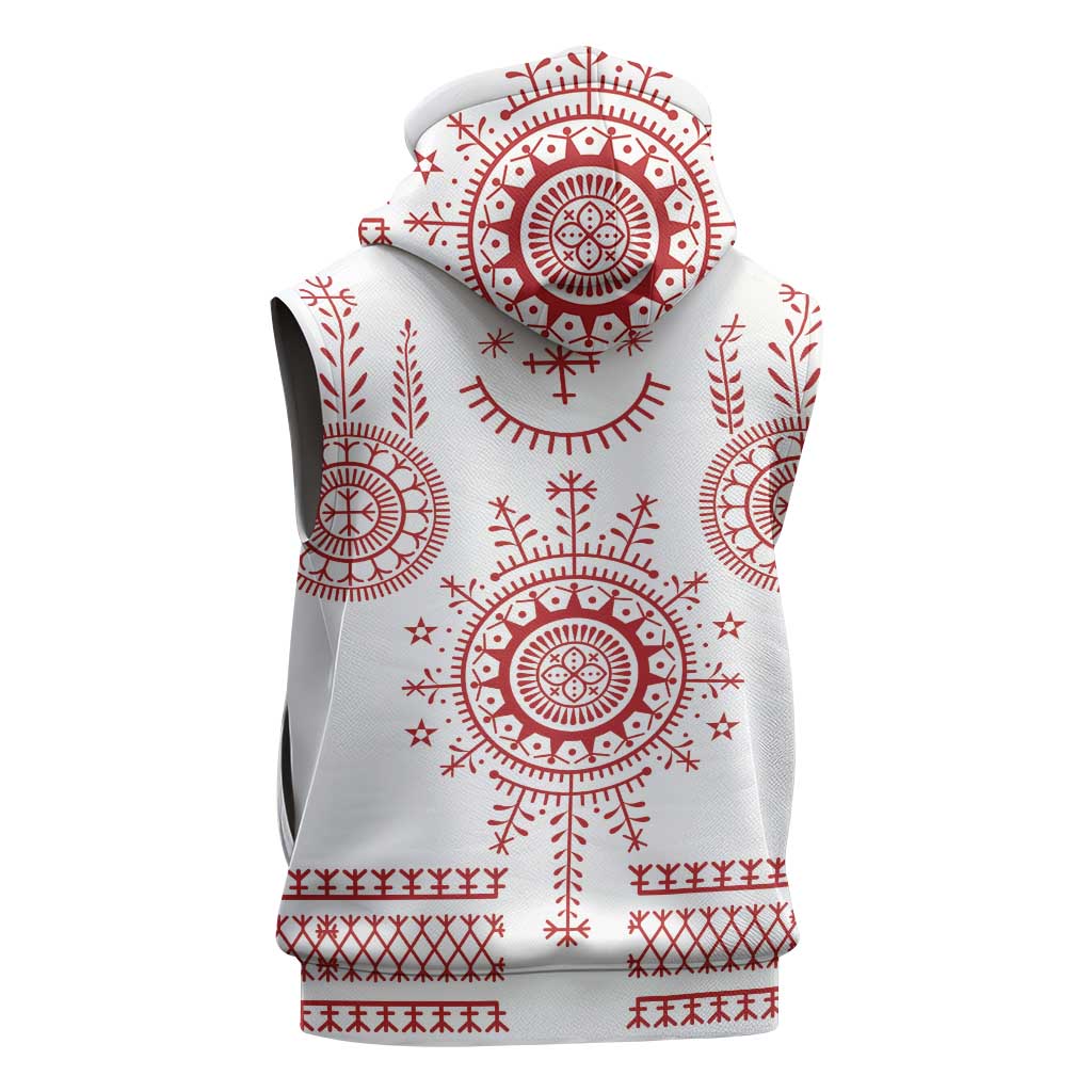 Croatia Sicanje Tattoo Kolo Inspired Sleeveless Hoodie - Wonder Print Shop