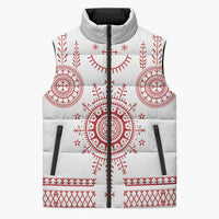 Croatia Sicanje Tattoo Kolo Inspired Sleeveless Puffer Jacket - Wonder Print Shop